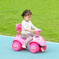 Qaba Toddlers Push Car with Horn, Light, Music, Anti-Over-Backwards Device, Steering Wheel, Under Seat Storage, Pink
