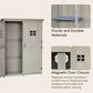 Outsunny 4x1.5ft Wooden Garden Storage Shed, Outdoor Tool Cabinet Organizer with Windows and Double Door, Grey