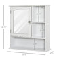 kleankin Wall-Mounted Medicine Cabinet, Bathroom Mirror Cabinet with Doors and Storage Shelves, White