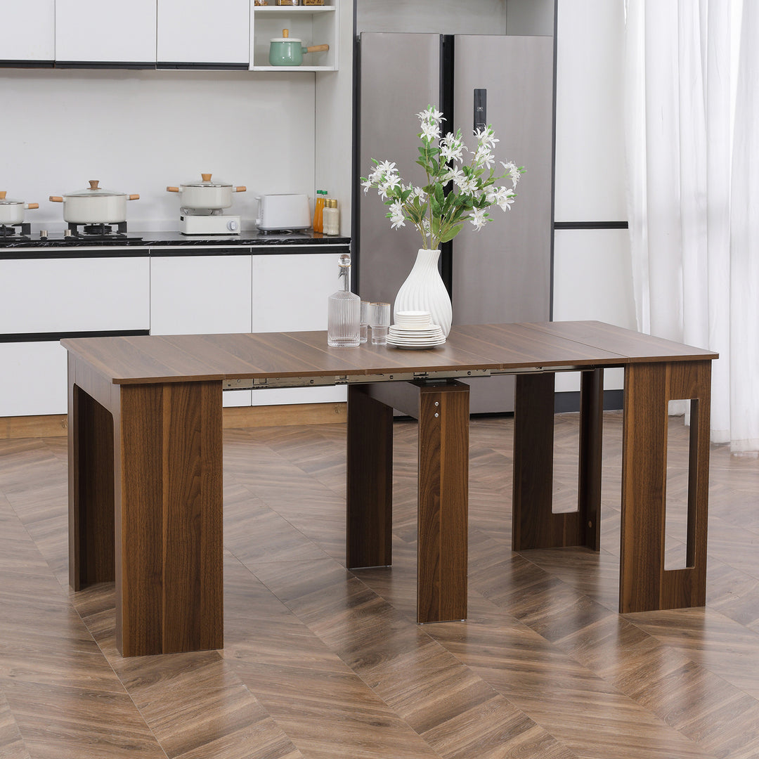 HOMCOM Extendable Dining Table, Expandable Kitchen Table for Small Spaces, Seats up to 6 People, Dark Brown