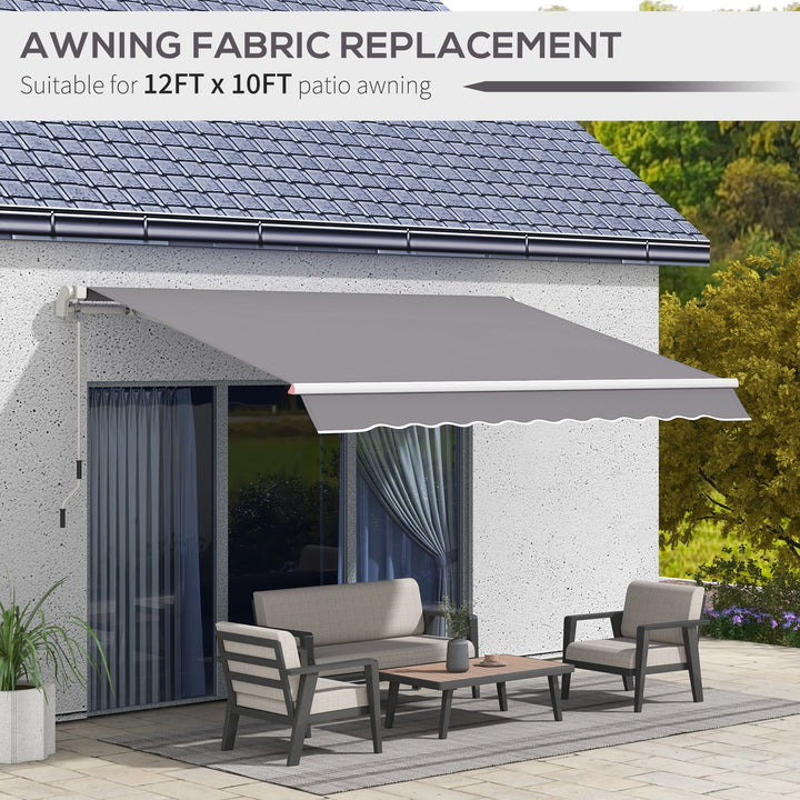 Outsunny 11' x 10' Outdoor Sunshade Canopy Awning Cover, Retractable Awning Fabric Replacement, UV Protection, Light Grey