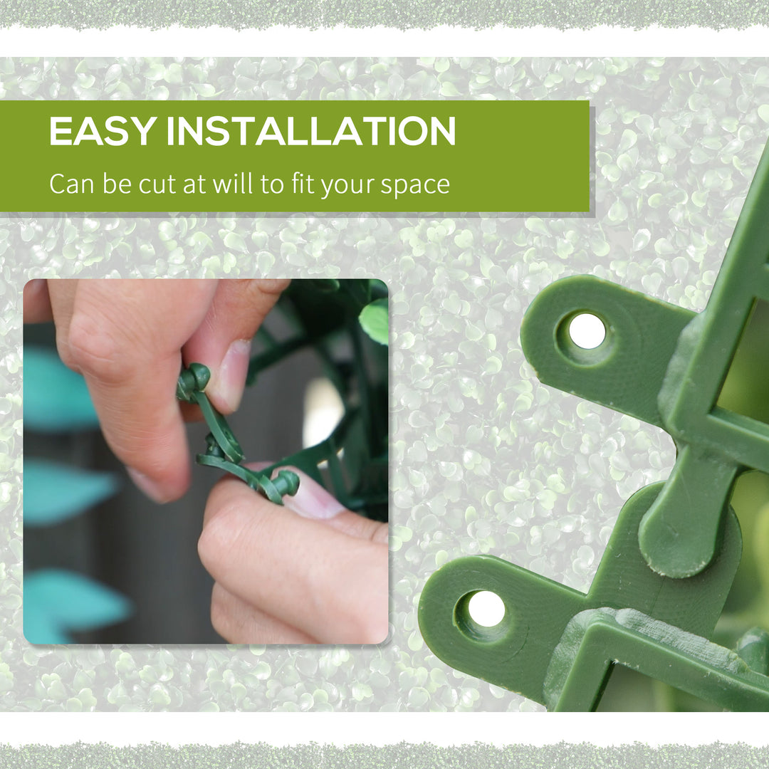 Outsunny 12-Piece Milan Artificial Grass, Fake Green Wall Grass with Water Drainage for Home, Garden, Light Green, 19.75" x 19.75"