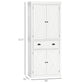 HOMCOM 72.5" Kitchen Pantry Cabinet, Freestanding Storage Cabinet with 4 Doors, Drawer and Adjustable Shelves, Black