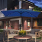 Outsunny 6' x 10' Patio Umbrella with 22 LED Solar Lights and Tilt, Rectangular Outdoor Table Umbrella with Crank, Beige