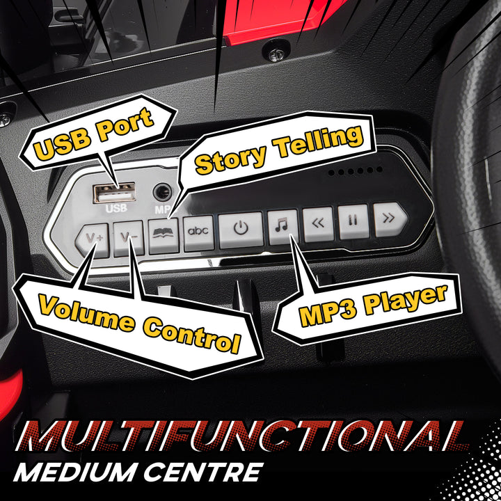 Aosom Kids Ride On Car 12V Battery-powered Electric Off-road UTV Toy 1.8-3.7 mph with High Roof Parental Remote Control Music Lights MP3 Suspension Wheels for 37-96 months