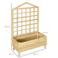 Outsunny Distressed Wood Planter Box with Trellis, Raised Garden Bed for Outdoor Plants Flowers Herbs, Natural