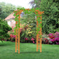 Outsunny 7.5FT Wood Garden Arch Trellis, Outdoor Walkway Round Pergola Style Arbor for Decorative Climbing Plants, Patio, Lawn, Backyard Party, Ceremony Decoration Accessories, Yellow