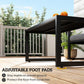 Outsunny Outdoor Coffee Table, Patio Coffee Table with Slatted Tabletop, Adjustable Foot Pads for Garden, Patio, Lawn, Black