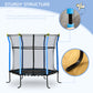 Soozier 64" Kids Trampoline Mini Indoor/Outdoor Bouncer Jumper with Enclosure Net Elastic Thick Padded Pole Gift for Child Toddler Age 3-10 Years Old Blue