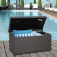 Outsunny Outdoor Storage Box with 118 Gallon Storage, Plastic Top Lid, Handles for Cushions, Pool Essentials, Garden Tools, Grey