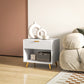 HOMCOM Nightstand with Fluted Panel, Bedside Table with Drawer and Open Compartment, Modern Night Table for Bedroom, Black