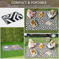 Outsunny Reversible Outdoor RV Rug, Patio Floor Mat, 5' x 8' Plastic Straw Rug for Backyard, Deck, Beach, Camping, Black & White