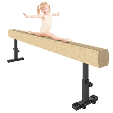 Soozier 7.5ft Adjustable Balance Beam, Gymnastics Beam with Wheels, Gymnastics Equipment for 6+ Years Old Training, Practice, and Professional Home Training