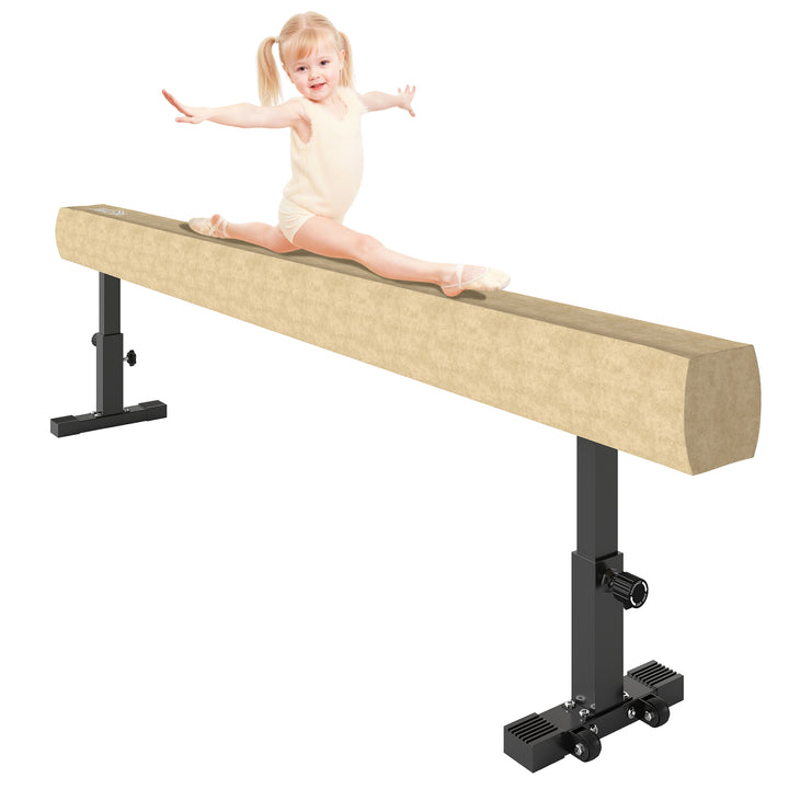 Soozier 7.5ft Adjustable Balance Beam, Gymnastics Beam with Wheels, Gymnastics Equipment for 6+ Years Old Training, Practice, and Professional Home Training
