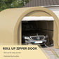 Outsunny 10' x 16' Heavy Duty Portable Carport Tent with Zippered Door, PE Cover for Car, Boat, Motorcycle, Bike, White