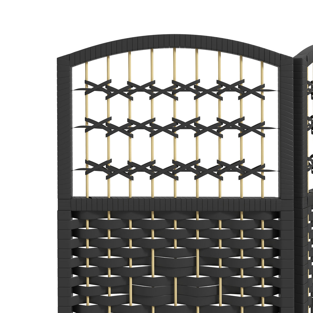 HOMCOM 6 Panel Folding Room Divider, Portable Privacy Screen, Wave Fiber Room Partition for Home Office, White