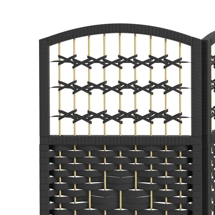 HOMCOM 6 Panel Folding Room Divider, Portable Privacy Screen, Wave Fiber Room Partition for Home Office, White