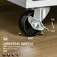 HOMCOM Rolling Kitchen Island with Storage Drawers, Kitchen Cart with Rubber Wood Top, Cabinet & Towel Rack, White