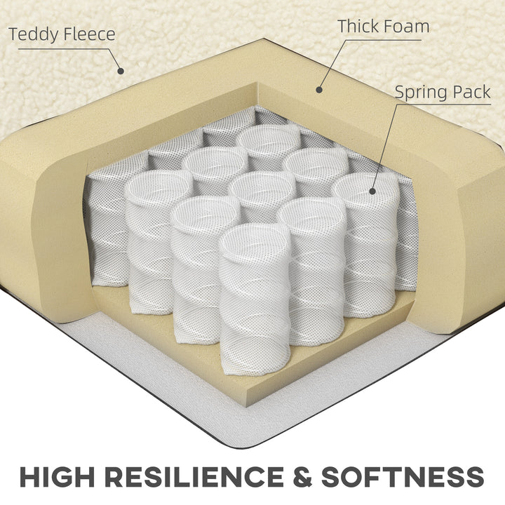 HOMCOM Barrel Accent Chair with Detachable Headrest, Modern Armchair for Living Room, Home Office, Cream White