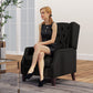 HOMCOM Faux Leather Armchair, Modern Accent Chair with Thick Padding for Living Room, Bedroom, Home Office, Black