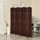 HOMCOM 6ft Folding Room Divider, 4 Panel Wall Partition with Wooden Frame for Bedroom, Home Office, Black