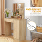 HOMCOM Dressing Table, Vanity Table with Mirror, Drawer and Storage Shelves for Bedroom, 35.4" x 15" x 54.3", White