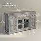 HOMCOM Sideboard Buffet Cabinet with Storage, Coffee Bar Cabinet with Glass Doors and Adjustable Shelves, Distressed White