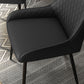 HOMCOM Upholstered Kitchen Chairs, Modern Dining Chairs Set of 2 with Diamond Tufting and Steel Legs for Dining Room, Black