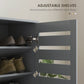 HOMCOM Shoe Storage Cabinet, Shoe Cabinet with 2 Slatted Doors for 15 Pairs of Shoes, Black
