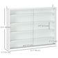 HOMCOM 5-Tier Display Cabinet, Shot Glass Display Case, Glass Curio Cabinet with 2 Glass Doors and 4 Adjustable Shelves, White