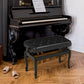 HOMCOM Adjustable Piano Bench with Storage and Soft PU Leather Padded, with Enough Music Storage Design, Black