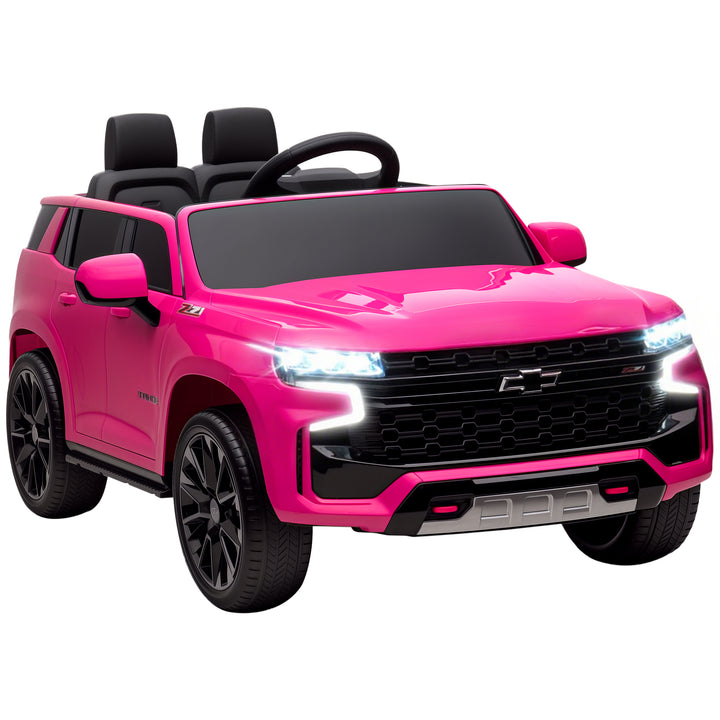 Aosom Licensed Chevrolet Tahoe Kids Ride on Car, 12V 7AH Toddler Electric Car with Parent Remote Control, 3 Speeds, Spring Suspension, LED Light, Horn, Music, Black