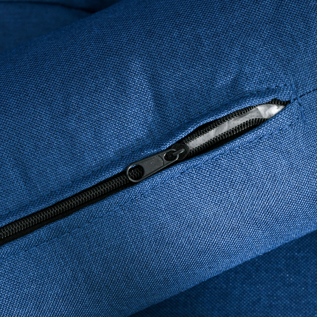 HOMCOM 56" Loveseat Sofa for Bedroom Upholstered 2 Seater Couch with Back Cushions and Pillows, Blue