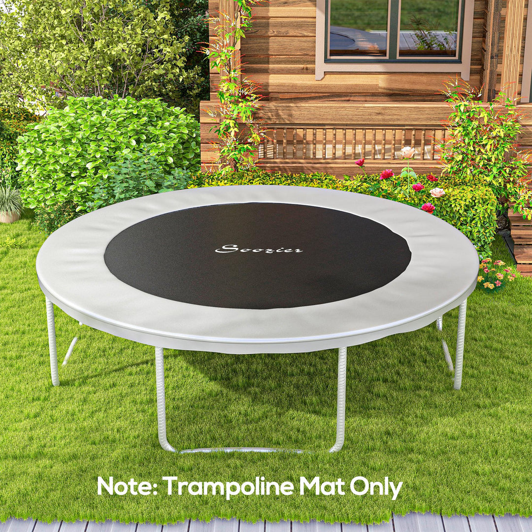 Soozier Trampoline Replacement Mat, Fits 14' Trampoline w/ 80 V-Hooks & 5.5" Springs (Spring & Frame not Included), Black