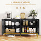 HOMCOM Sideboard Storage Cabinet with Adjustable Shelves, Soft-Close Doors, Kitchen Buffet Cabinet for Dining Room, Black