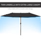 Outsunny 15ft Double-sided Patio Umbrella with Twin Canopy, Extra Large Outdoor Parasol with Crank for Pool, Deck, Market, Blue