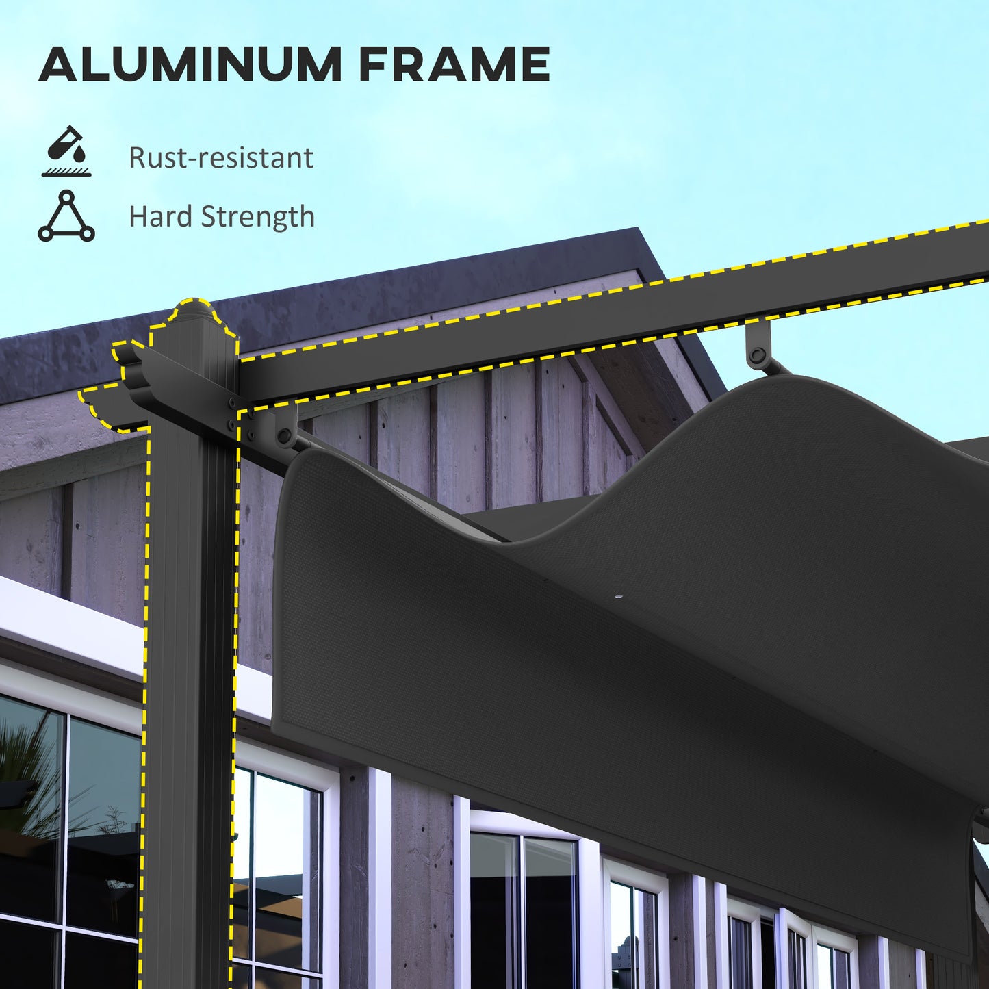 Outsunny 11.7' x 19.6' Retractable Pergola Canopy, Aluminum Pergola for Grill, Patio, Garden, Deck
