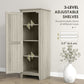 HOMCOM 48" Farmhouse Kitchen Pantry Storage Cabinet with Barn Door, Kitchen Pantry Cabinet with Adjustable Shelves, Natural