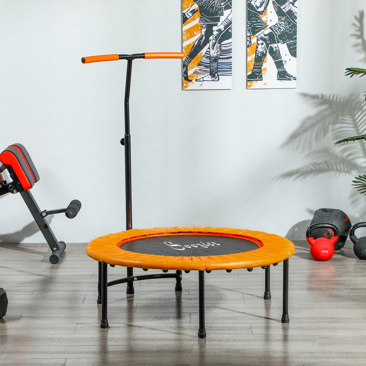 Soozier 39" Mini Exercise Trampoline w/ Adjustable T-Bar Indoor Fitness Rebounder Black