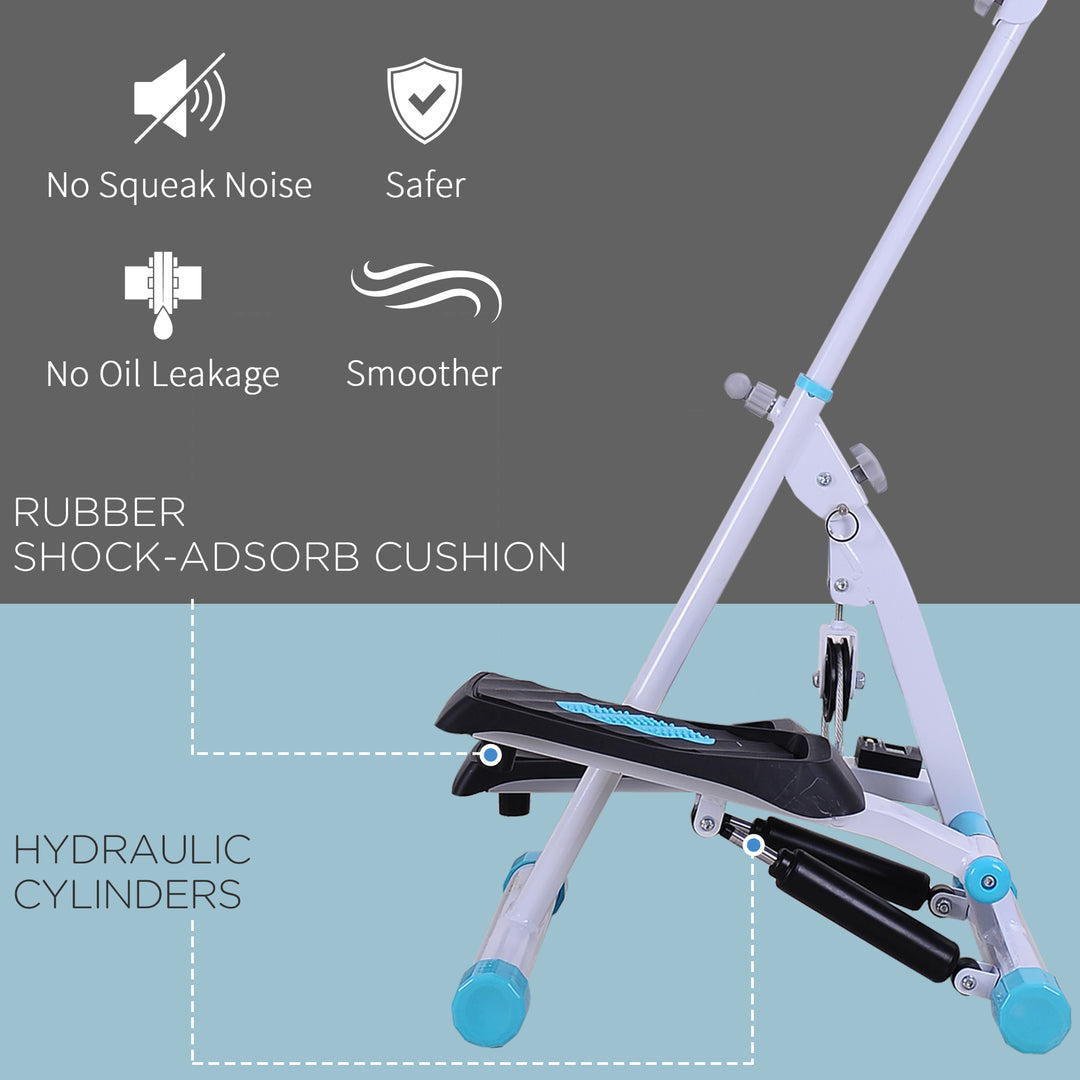 Soozier Height Adjustable Stair Stepper, Stepper Exercise Machine with Handlebar, LCD Monitor, Black