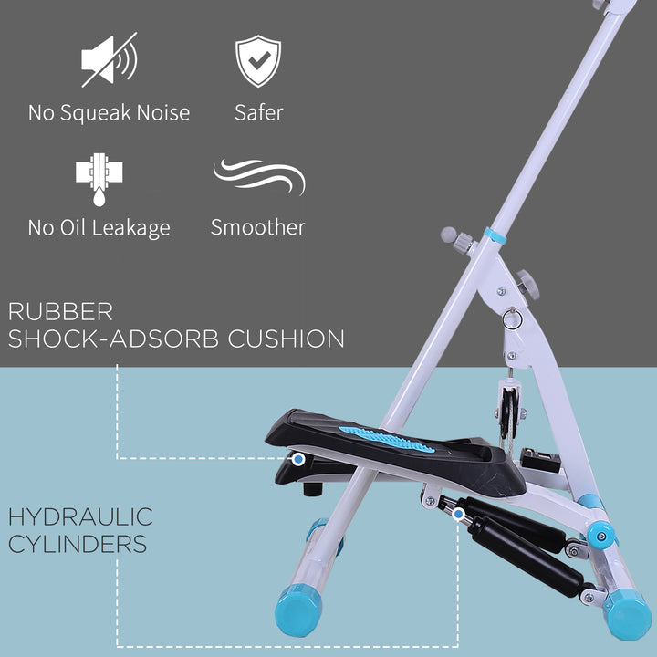 Soozier Height Adjustable Stair Stepper, Stepper Exercise Machine with Handlebar, LCD Monitor, Black