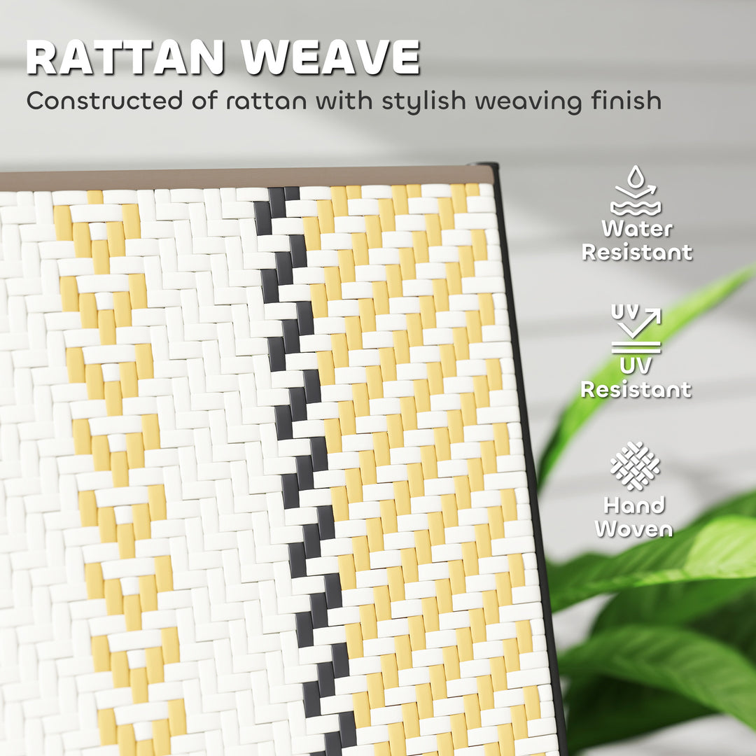 Outsunny Outdoor Wicker Chairs Set of 2 with 5-Position Adjustable Backrest, Armrest, Steel Frame, Orange