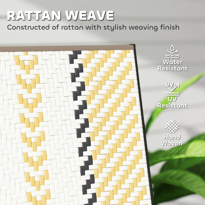 Outsunny Outdoor Wicker Chairs Set of 2 with 5-Position Adjustable Backrest, Armrest, Steel Frame, Orange