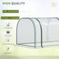 Outsunny 138"x39"x32" Transparent PVC Mini Tunnel Greenhouse Garden Green Grow Shed Portable Plant Flower Warm House Steel Frame Zipped Doors
