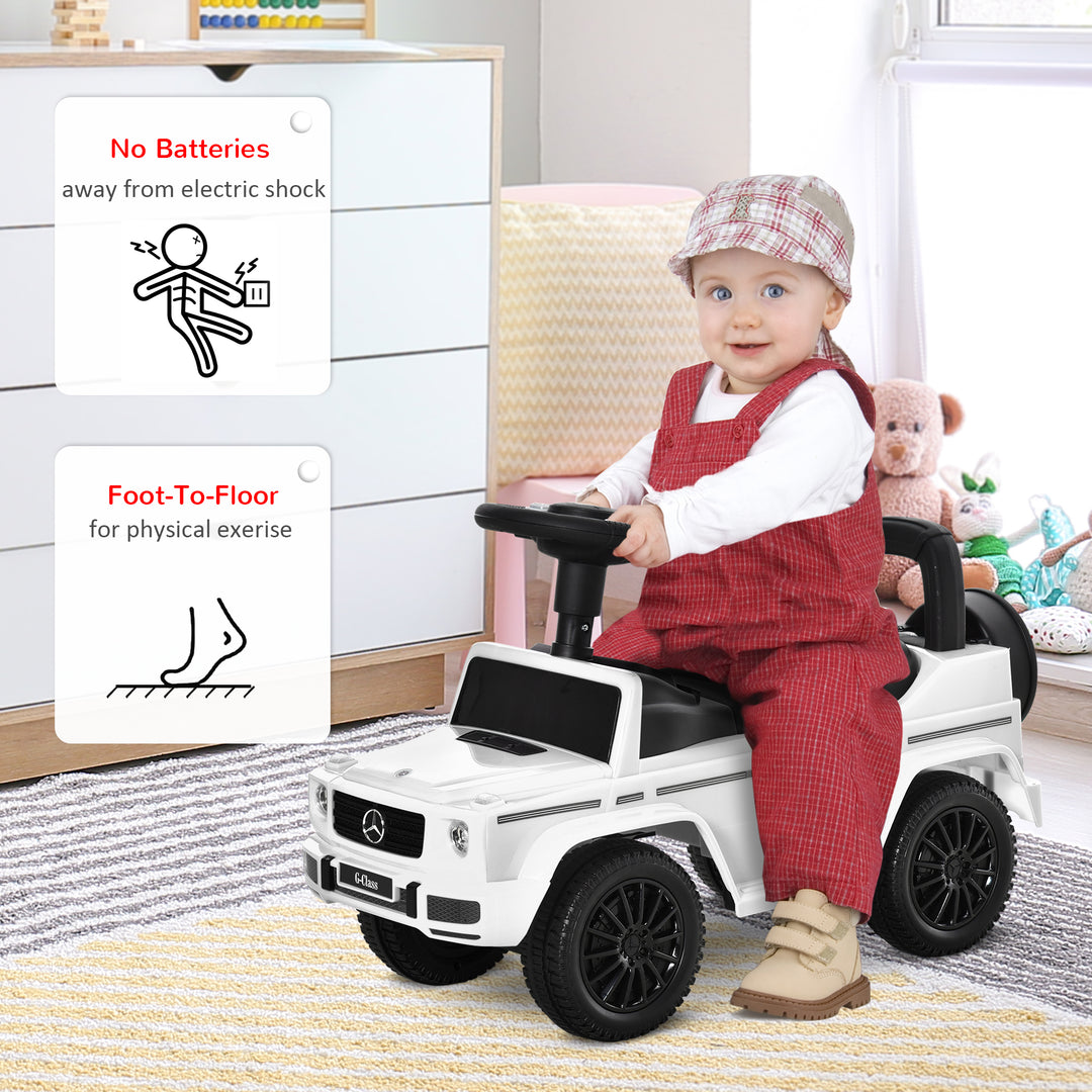 Aosom Compatible Baby Toddler Push Car Foot-to-Floor Ride-On Wheel Mercedes-Benz G350 Licensed White