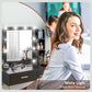 HOMCOM Makeup Vanity Desk Set with Lighted Mirror, Stool, Drawers, Shelves, 2 Lighting Modes, Dressing Table, Black