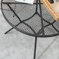 Outsunny 35" Round Patio Dining Table Steel Outside Table with Mesh Tabletop for Garden Backyard Poolside, Black