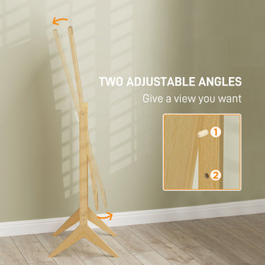 HOMCOM Adjustable Angle Dressing Full Length Mirror, Oak