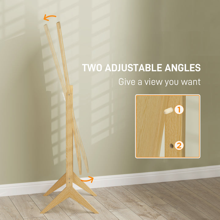 HOMCOM Adjustable Angle Dressing Full Length Mirror, Oak