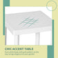 Outsunny Garden Side Table, Plastic Outdoor Square Coffee Table for Drink, Snack, White